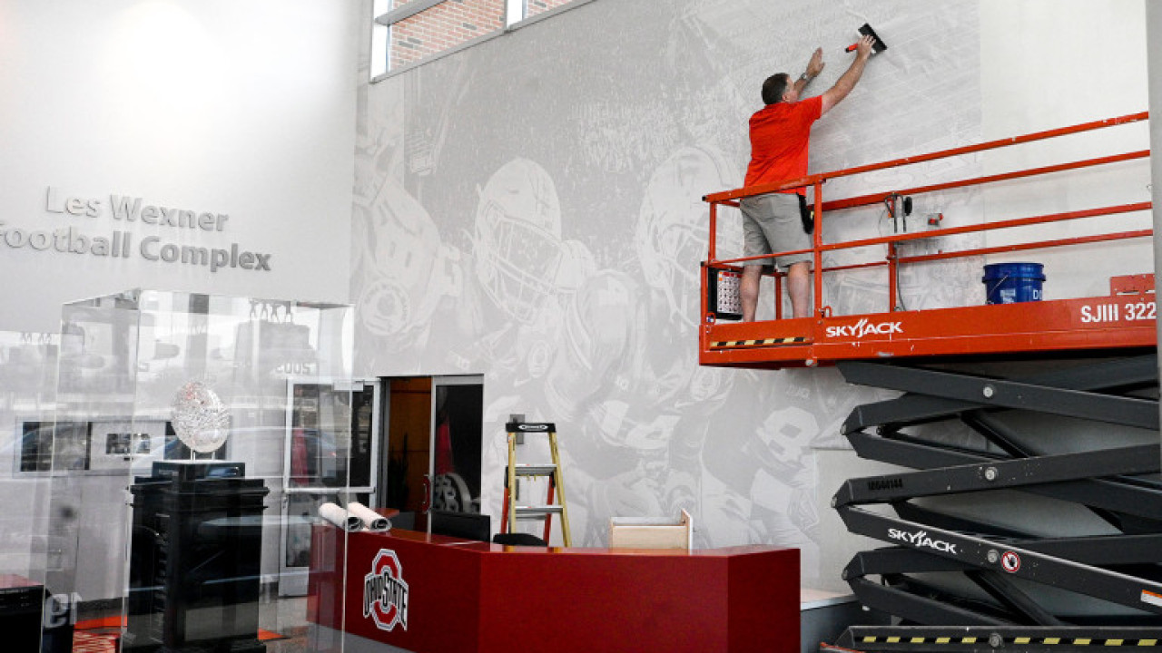 Wall Vinyl Installation - Ohio State, Woody Hayes Athletic Center